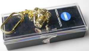 Minolta Dynax Camera Gold Plated Keyring Promo Item